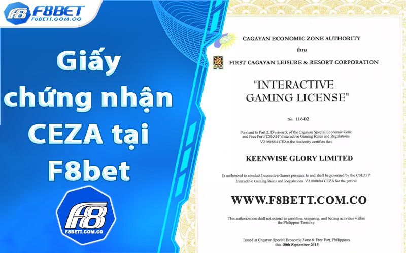 Giới thiệu F8BET - Tổng quan thông tin chi tiết về nhà cái 7 Giấy chứng nhận CEZA tại F8Bet