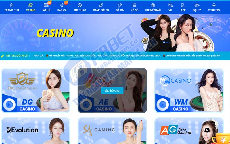 Dịch vụ sòng bạc F8bet - Nơi đổi thưởng trực tuyến đáng tin cậy 9 Sảnh AE Sexy tại live casino F8bet